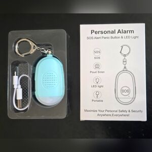 *3/$20 Blue Personal Alarm Keychain with LED Light NWT